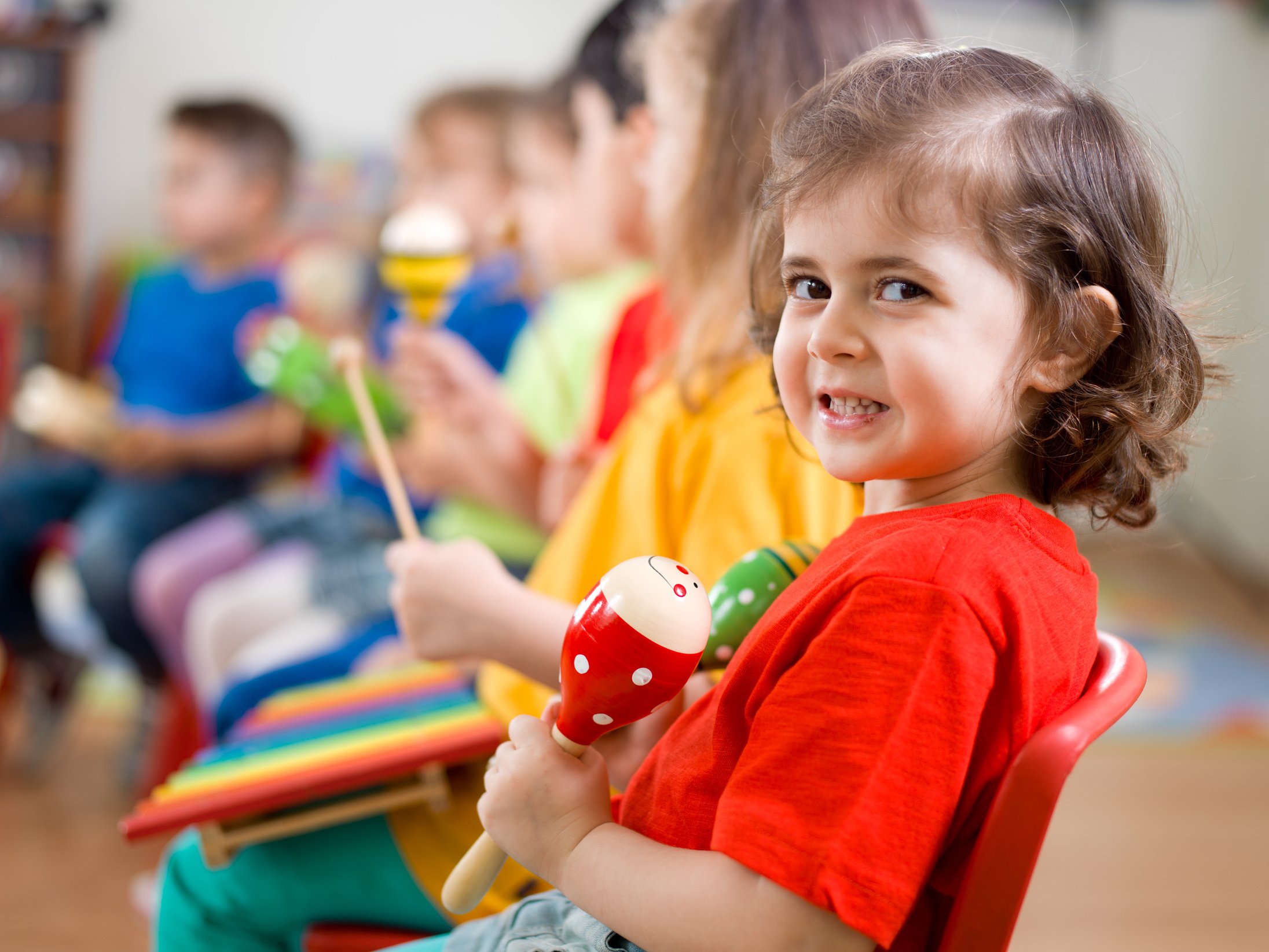 Preschooler in Music Class